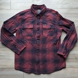 RVCA Men's Red Plaid Shirt